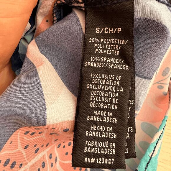 Good Vibes Men’s Small Floral Hawaiian Casual Resort Button Up T-Shirt Colorful - Picture 3 of 6